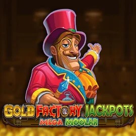 Try Gold Factory Jackpots Mega Moolah slot by Aurum Signature Studios on hugocasinoo.de.com – logo image